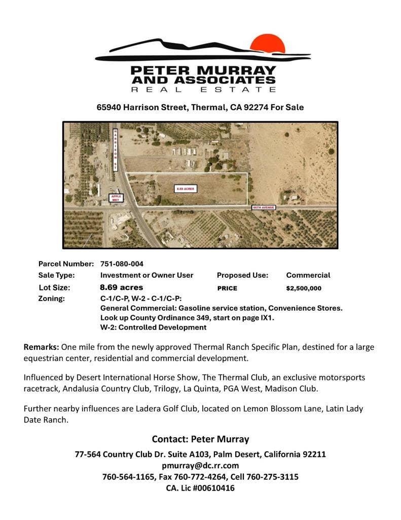 Property photo for 65940 Ca-86 Street, Thermal, CA