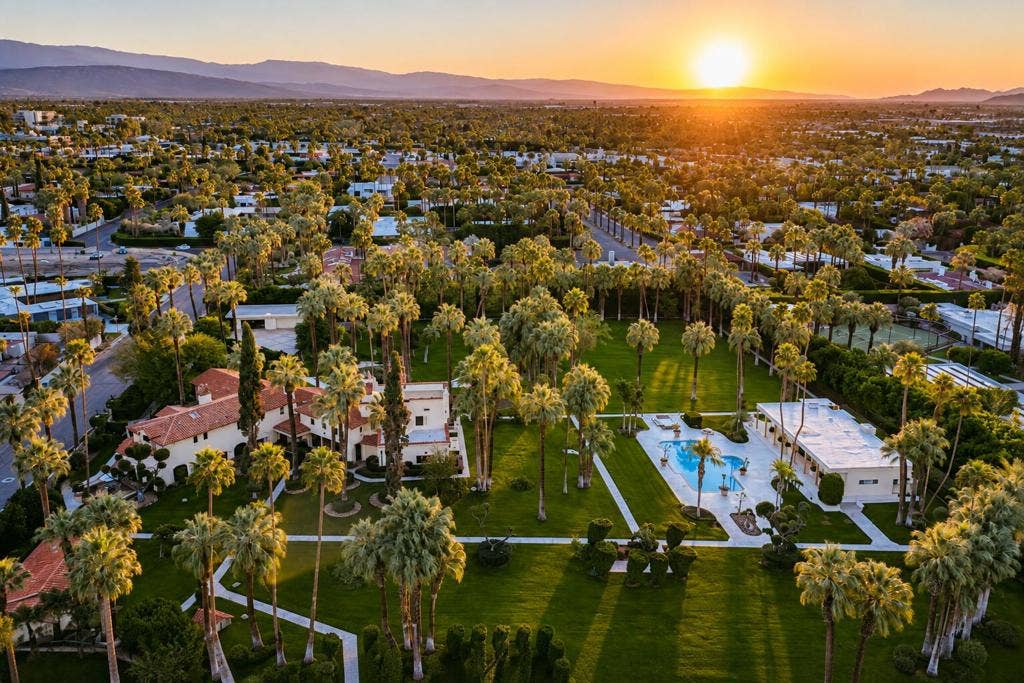 457 W Hermosa Place, Palm Springs, CA 92262 Aerial of Near 4-Acre Gated Compound