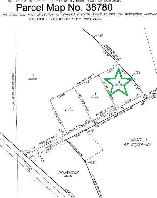 1 Acre On Wells, Blythe, CA 92225 Carmack portioned 3 map