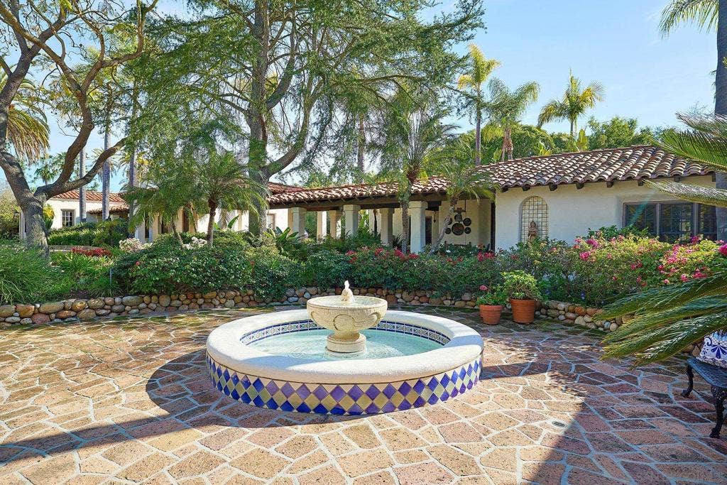 Fountain at entry.