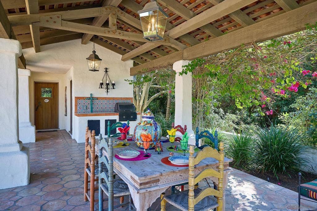 Patio and BBQ dining and access to the cabana pool house.