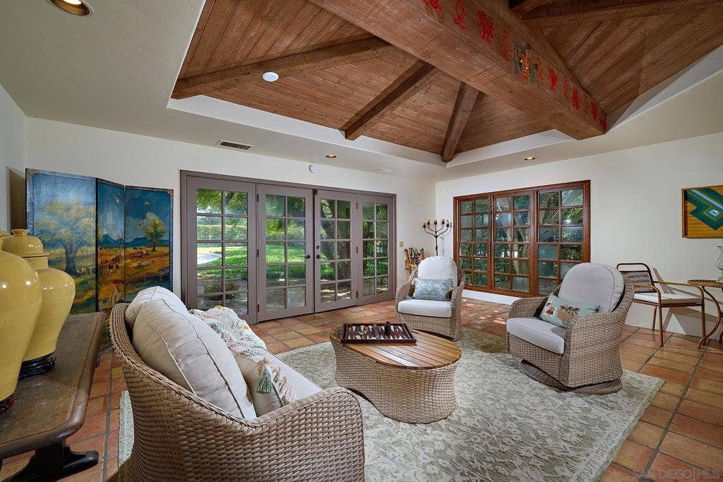 Pool house and cabana with full bath and large custom steam room.