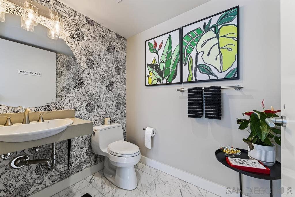 1325 Pacific Hwy, #314, San Diego, CA 92101 Half Bath Entry level (building pool level 3 - townhome level 2 of the unit itself)