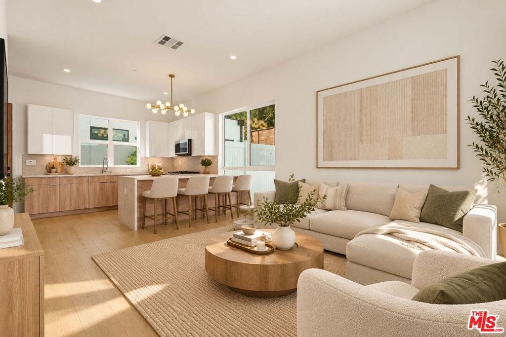 10915 Massachusetts Avenue, Los Angeles, CA 90024 Living Room to Kitchen