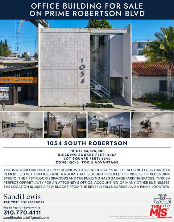 Property photo for 1054 S Robertson Boulevard, Los Angeles, CA