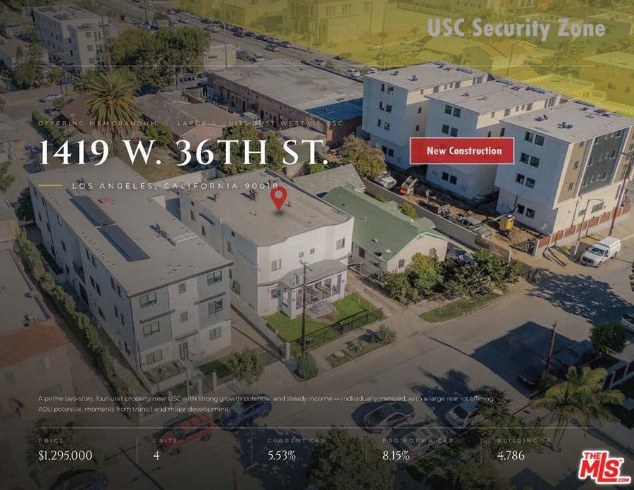 Property photo for 1419 W 36th Street, Los Angeles, CA