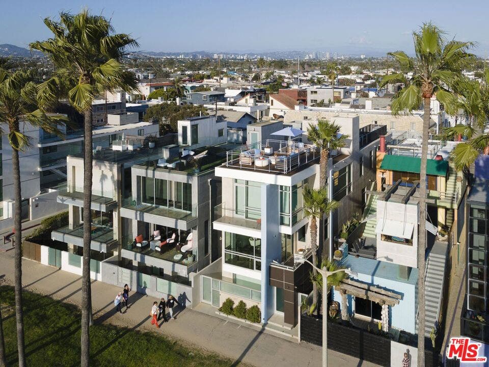 2505 Ocean Front Walk, Venice, CA 90291 Aerial from beach