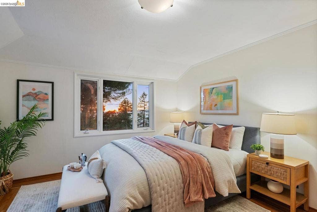 White walls and wood-finish flooring