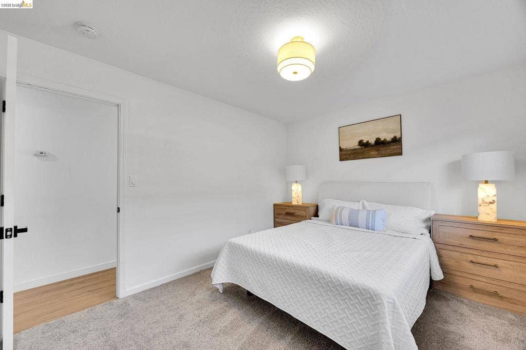 1509 Poppy Way, Antioch, CA 94509 Plush carpet flooring, ceiling-mounted light fixture, white walls, and a recessed doorway with wood-finish flooring