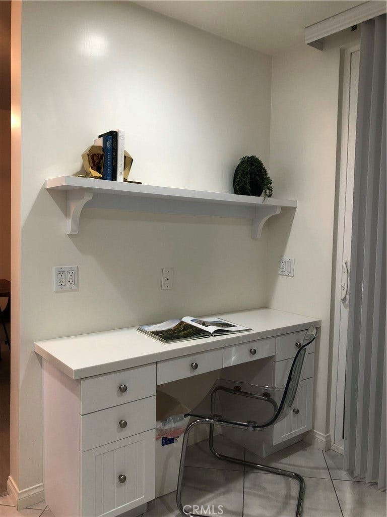 380 S Orange Grove Bl, #8, Pasadena, CA 91105 Built-in desk in kitchen.