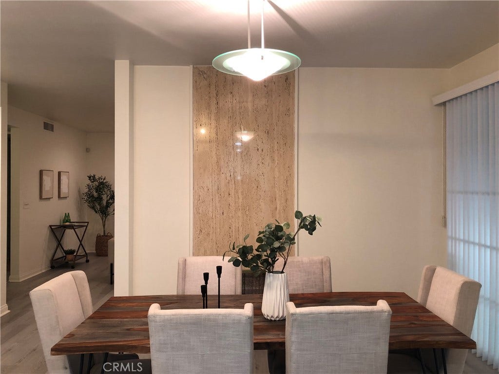 380 S Orange Grove Bl, #8, Pasadena, CA 91105 Dining room with dual fireplace