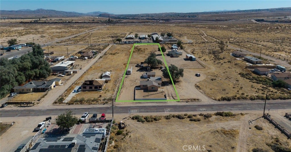35225 Cedar Road, Barstow, CA 92311 Aerial view of rectangular lot