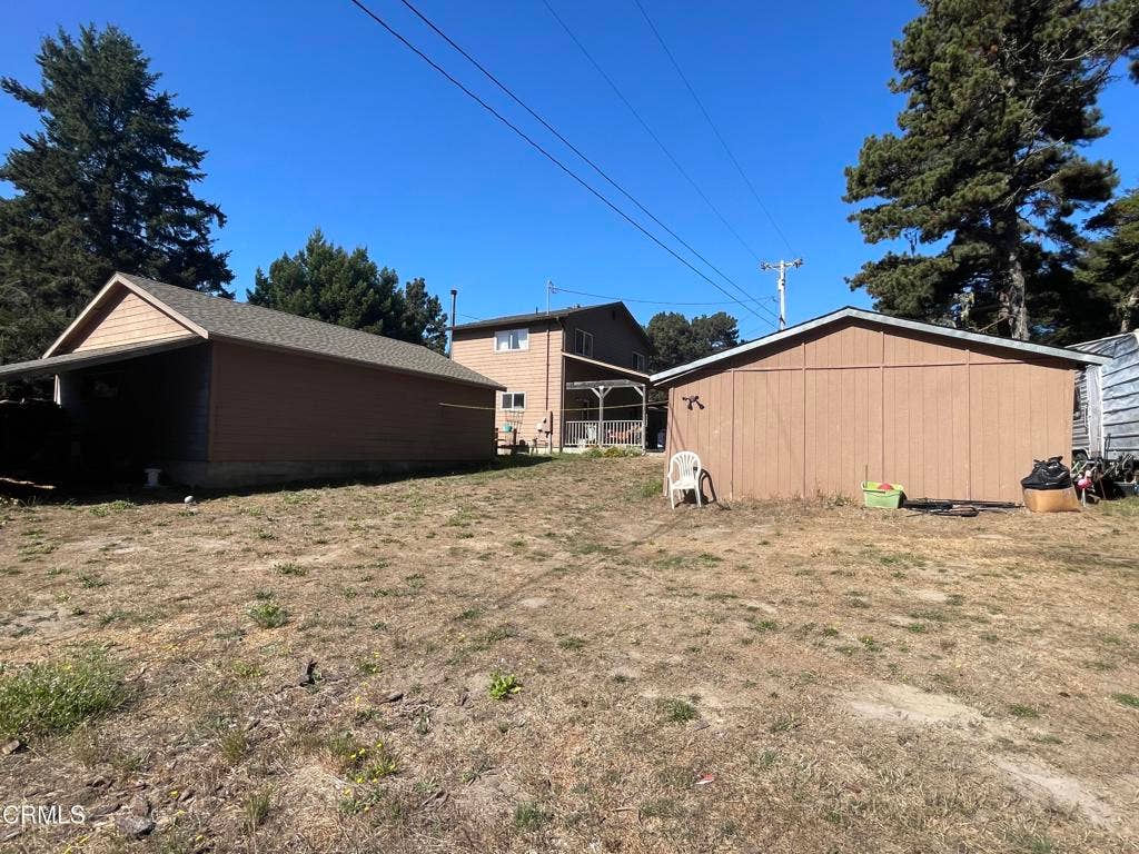 18801 Lahmon Lane, Fort Bragg, CA 95437 Eastside of outbuildings and home