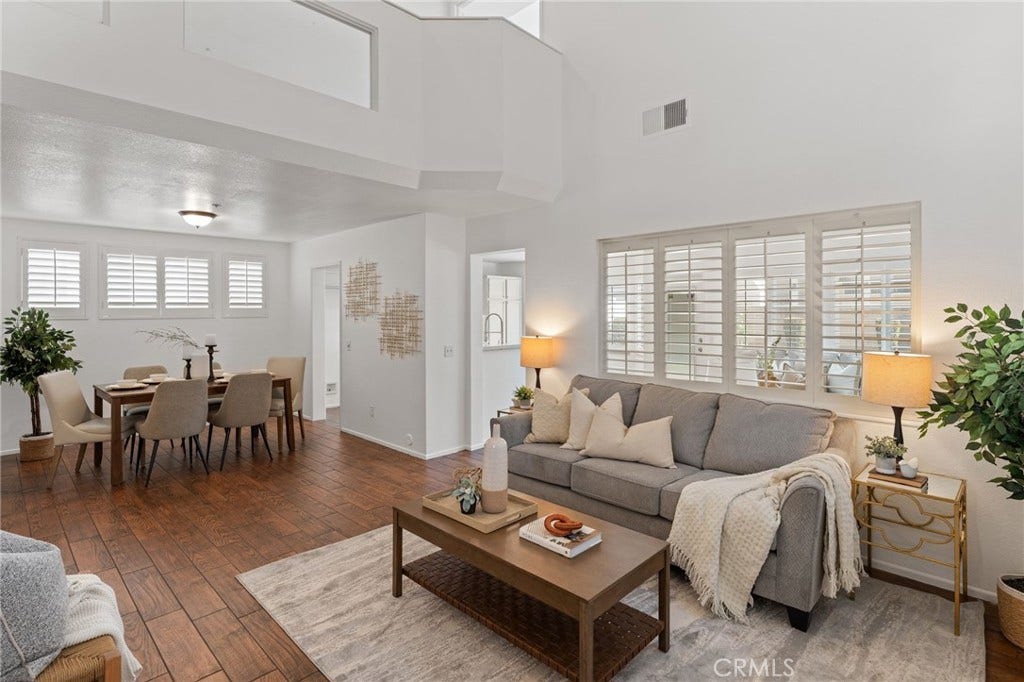 572 E Stephanie Drive, Covina, CA 91722 Living Room open to Dining area with lots of Natural Lighting & high Ceilings