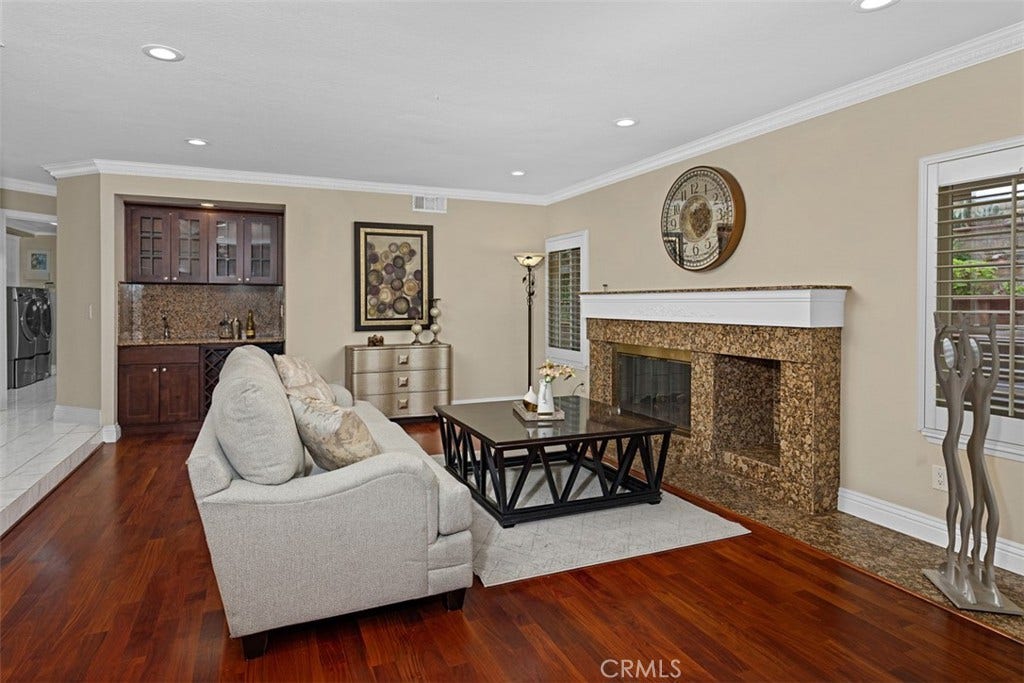 21848 Arbor Court, Walnut, CA 91789 Family room with wet bar & fireplace