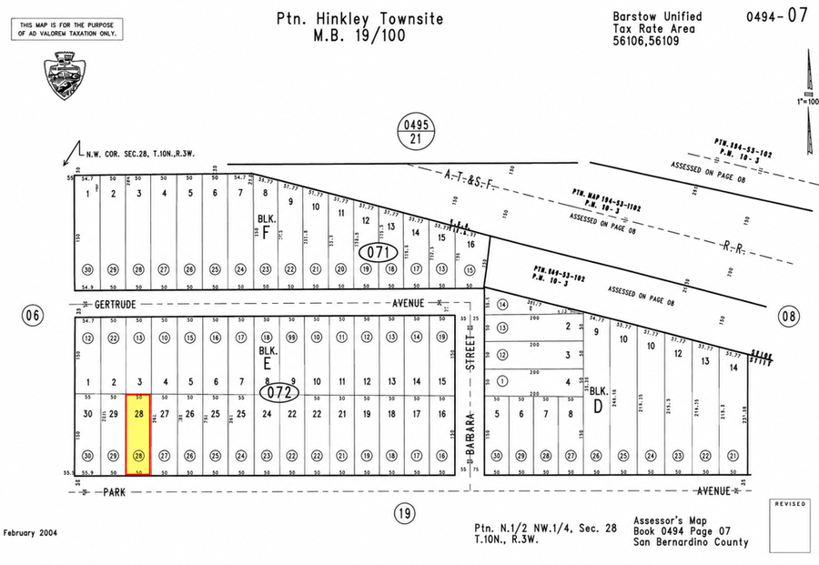 Property photo for 0 Park Avenue, Hinkley, CA