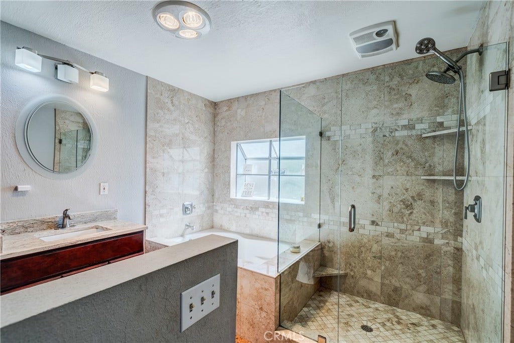 6616 Landfair, Riverside, CA 92509 Main bath walk-in shower and tub