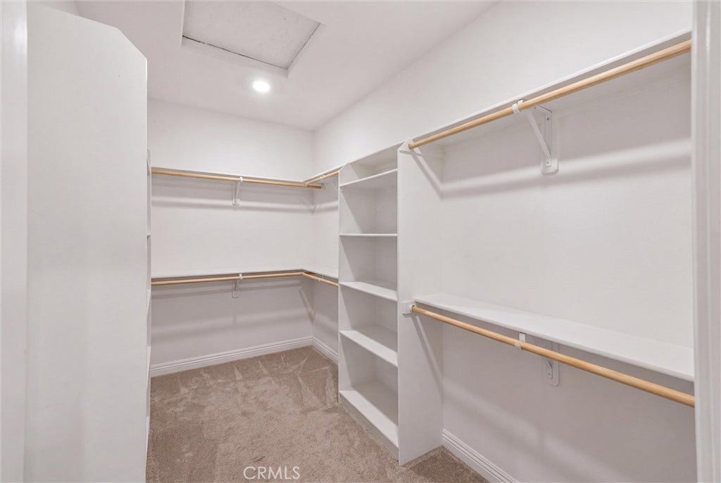 Closet showing empty of sellers personal items