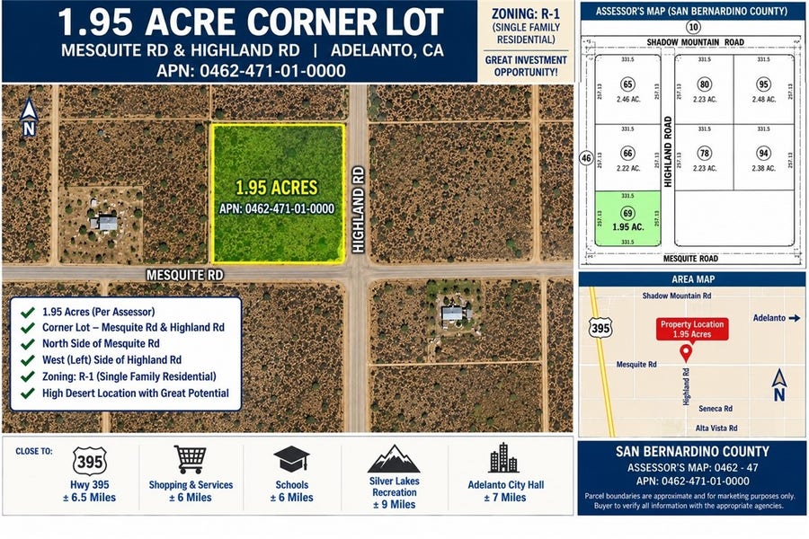 Property photo for 0 Mesquite, Adelanto, CA