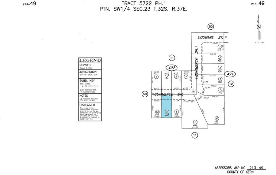 Property photo for 0 Commerce Dr., California City, CA