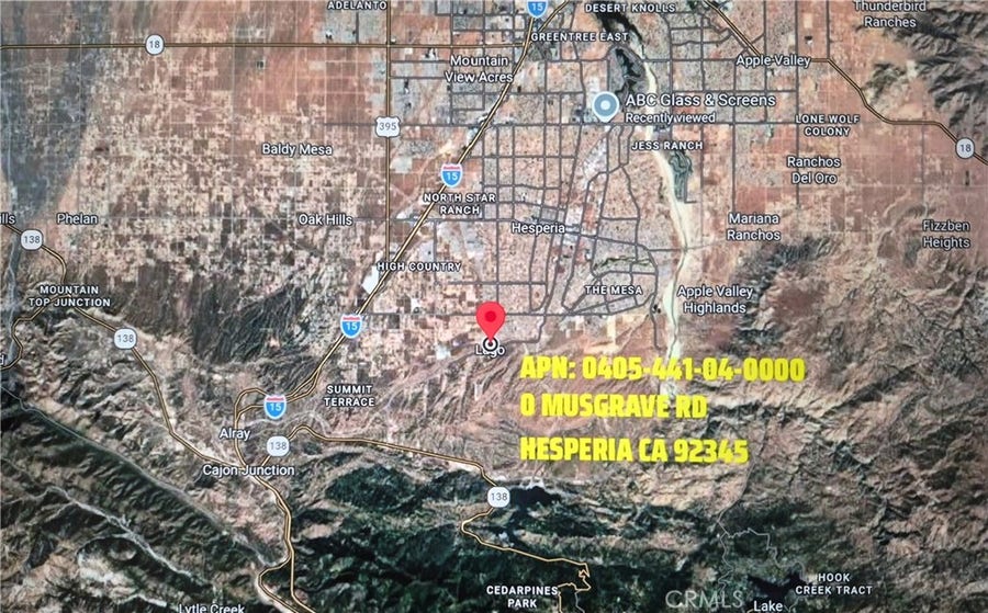 Property photo for 0 Musgrave Road, Hesperia, CA
