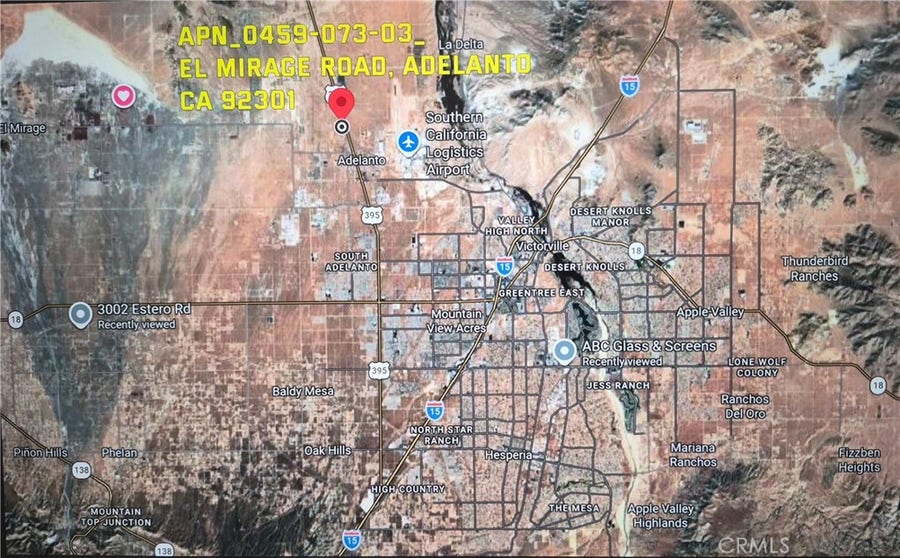 Property photo for 0 El Mirage Road, Adelanto, CA