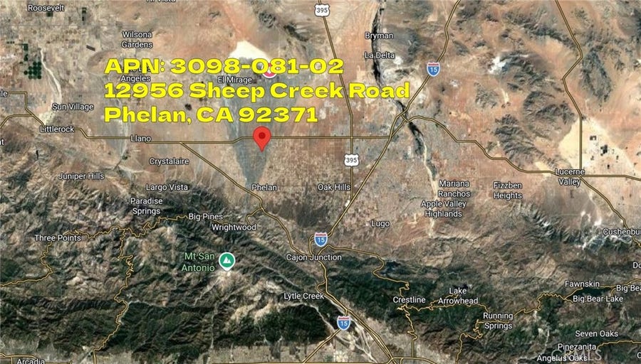 Property photo for 12956 Sheep Creek Road, Phelan, CA