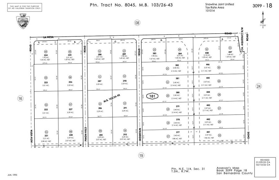 Property photo for 0 La Mesa, Pinon Hills, CA