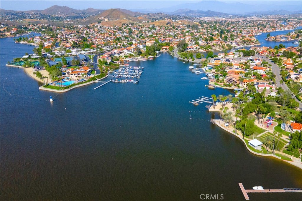 22760 Cascade Drive, Canyon Lake, CA 92587 Main Lake View - Lodge on the left and Holiday Harbor on the Right