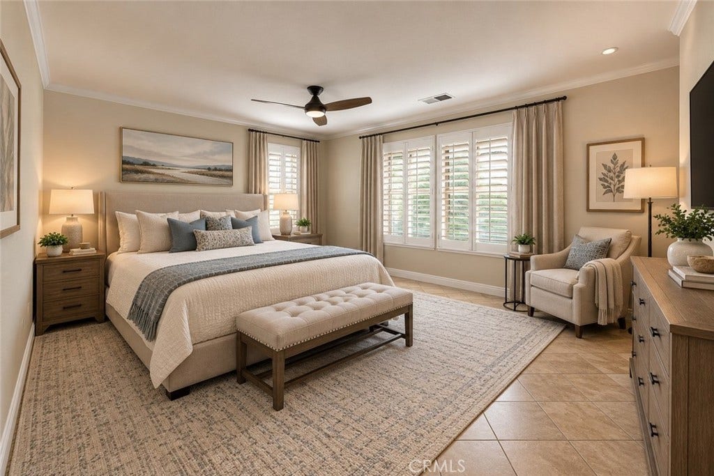 7353 Ellena W, #198, Rancho Cucamonga, CA 91730 Virtually staged primary bedroom