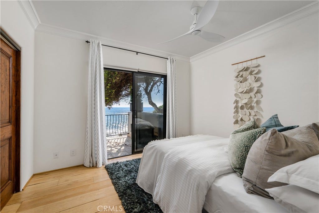 Lower level bedroom with access to the exterior
