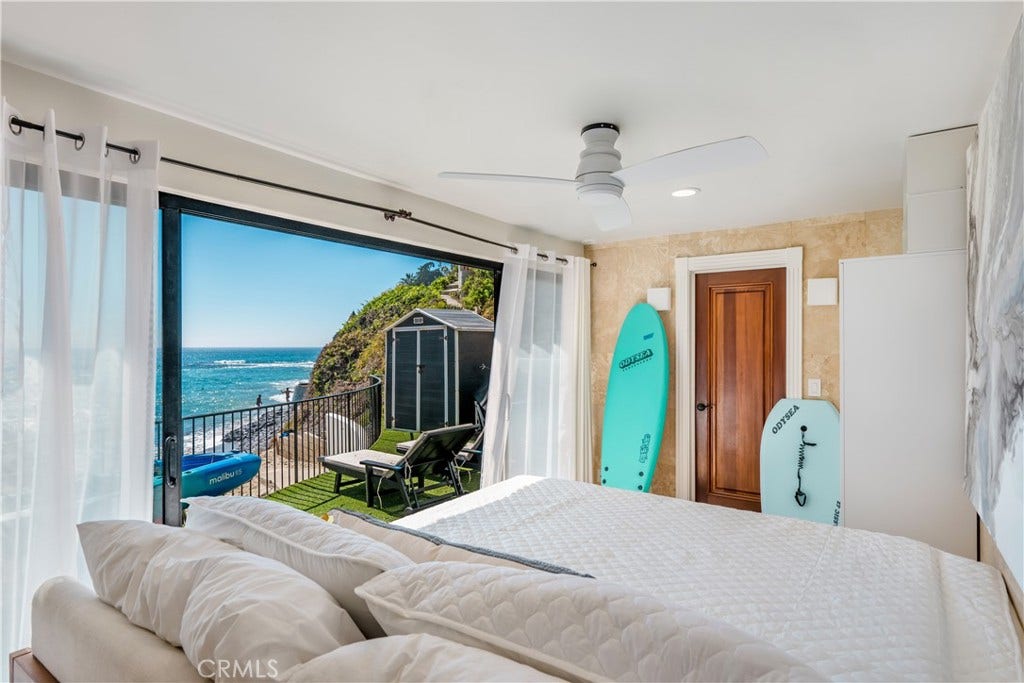 Lowest level bedroom with a kitchenette and bathroom