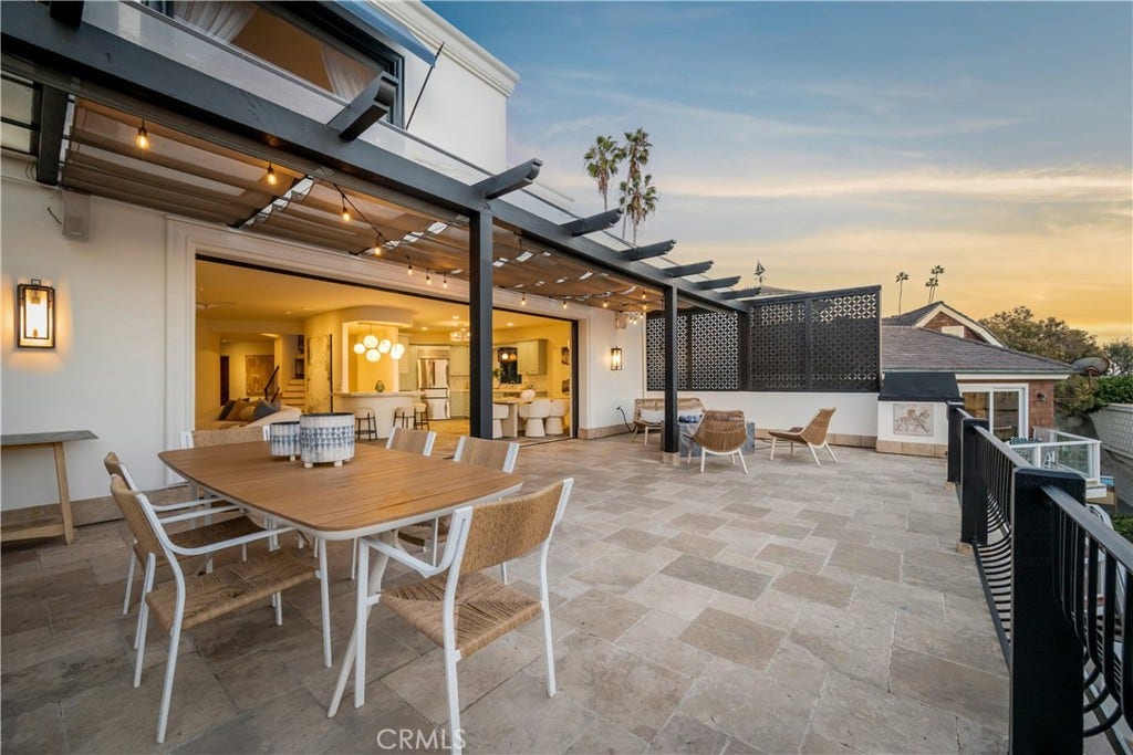 Living room deck at sunset