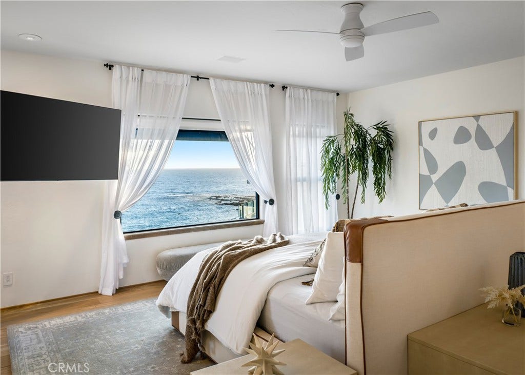 Privacy and ocean views in the primary bedroom