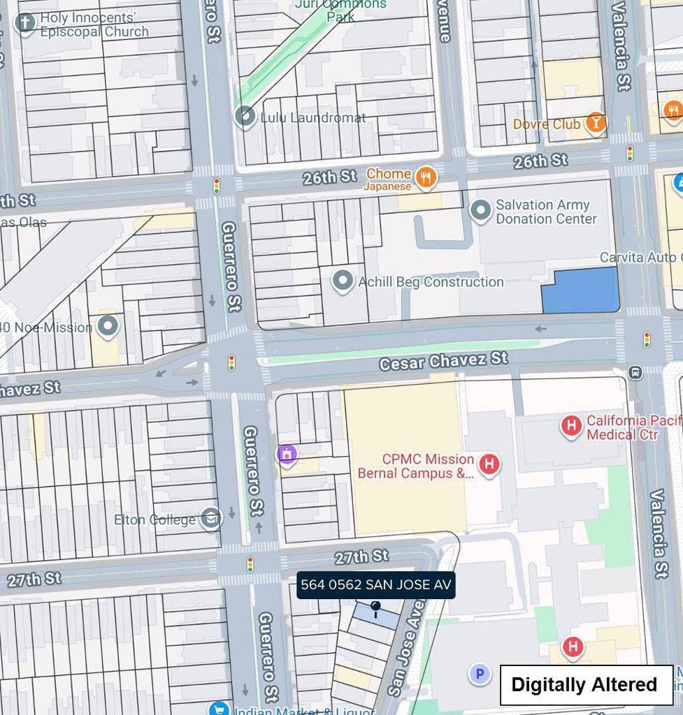 3550 Cesar Chavez Street, San Francisco, CA 94110 this is the map of the property.