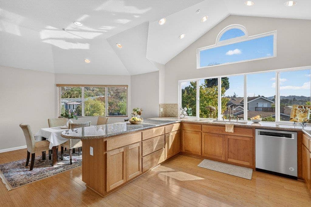 110 Mattison Court, Aptos, CA 95003 Kitchen with adjacent dining area.