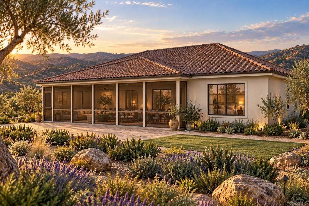 0 Aspen Drive, Fallbrook, CA 92028 Rendering - Mediterranean Rear Porch