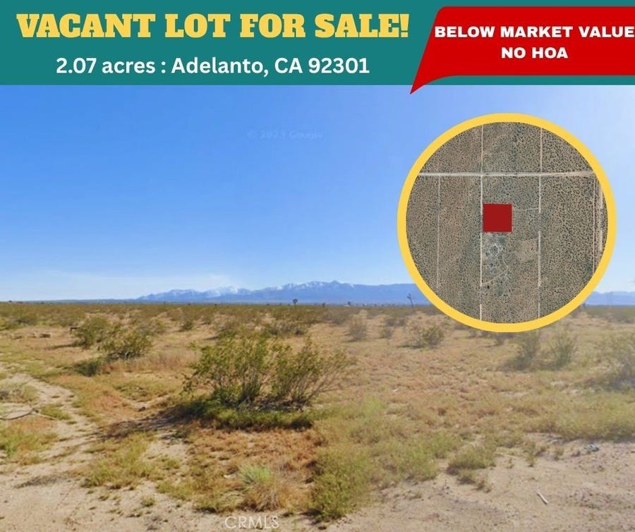 Property photo for 0 Muskrat, Adelanto, CA