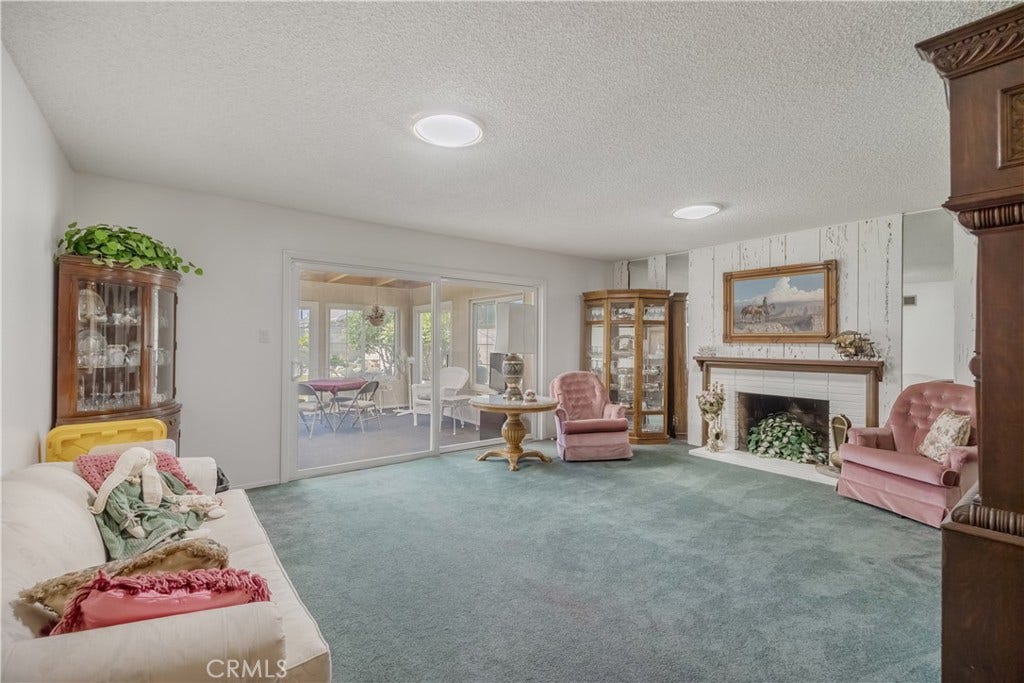 Living room/family room with fireplace