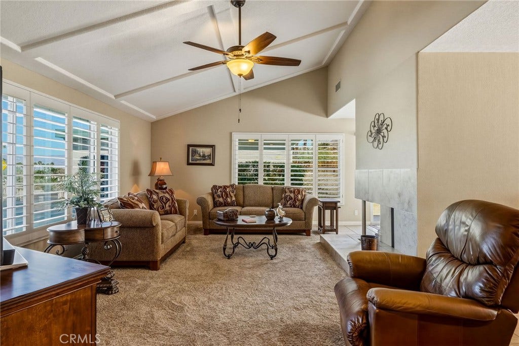 73499 Haystack Road, Palm Desert, CA 92260 Living Room area with fireplace