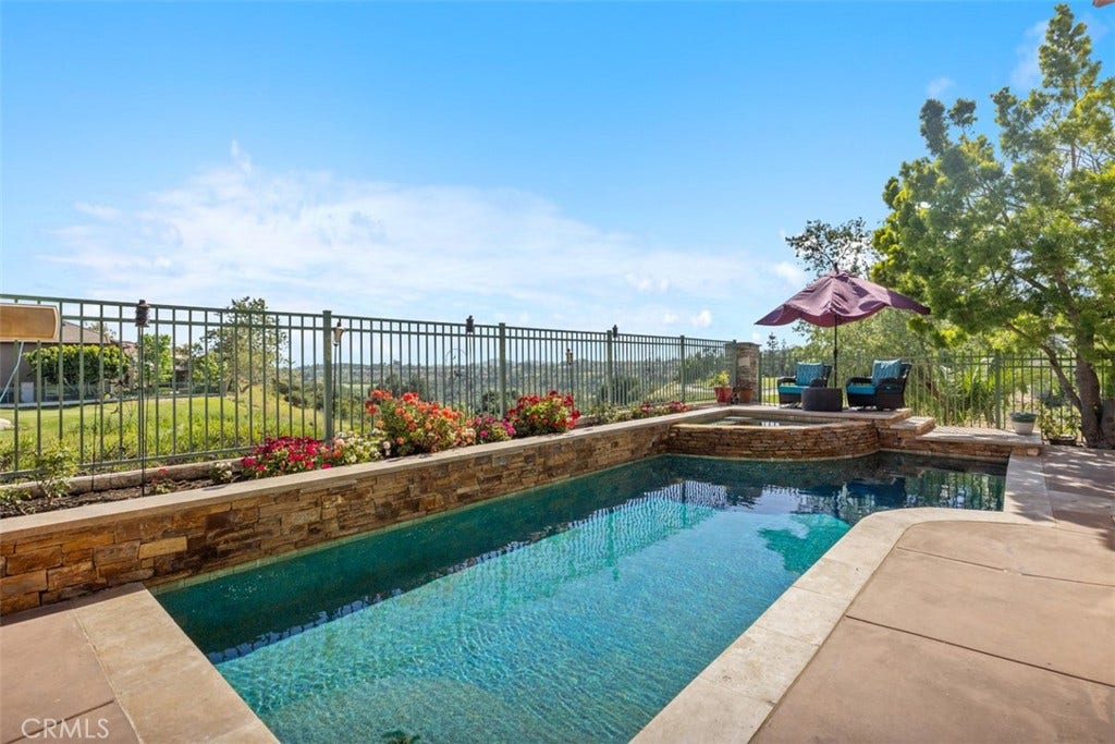 71 Golf Ridge Drive, Rancho Santa Margarita, CA 92679 Backyard with Pool and Golf Course Views