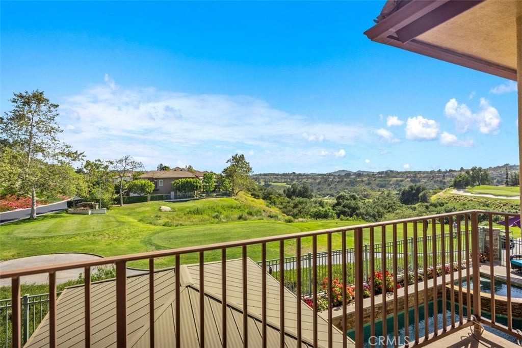 71 Golf Ridge Drive, Rancho Santa Margarita, CA 92679 Primary Bedroom Golf Course Balcony View