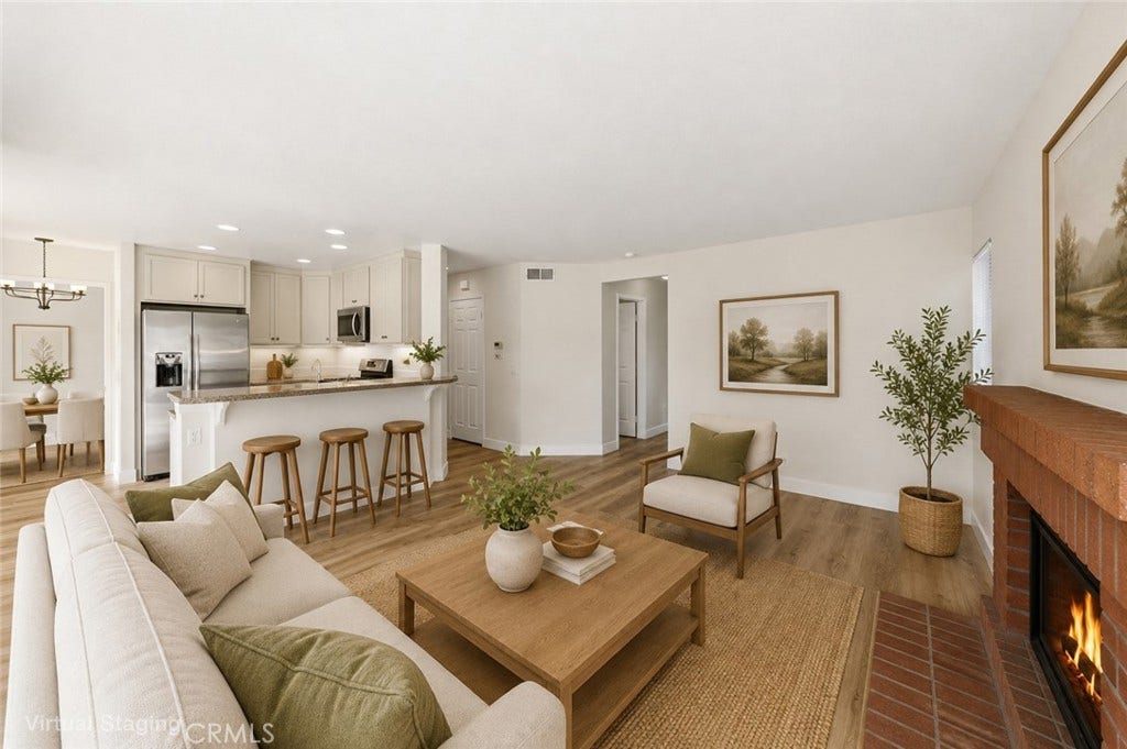 34 Reata, Rancho Santa Margarita, CA 92688 Virtual Staging Open Kitchen and Family Room