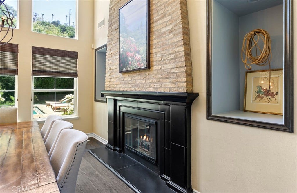 31201 Old San Juan Road, San Juan Capistrano, CA 92675 Formal dining room with fireplace