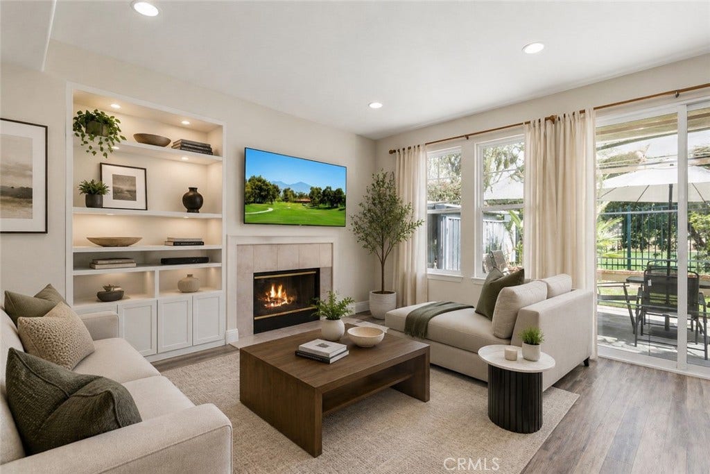 Virtually staged family room