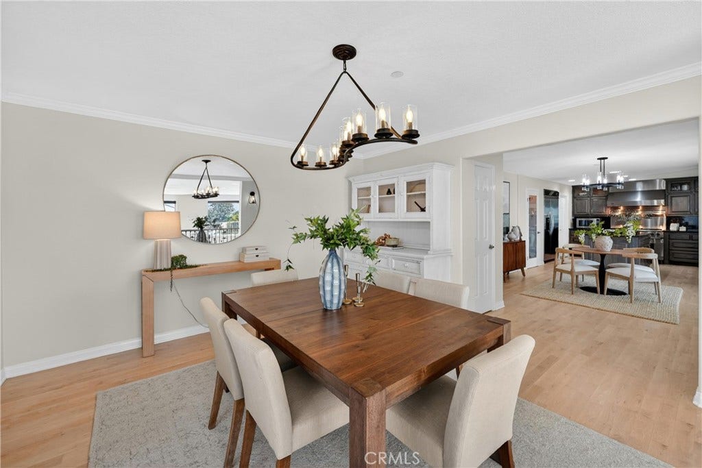 Formal dining view to kitchen