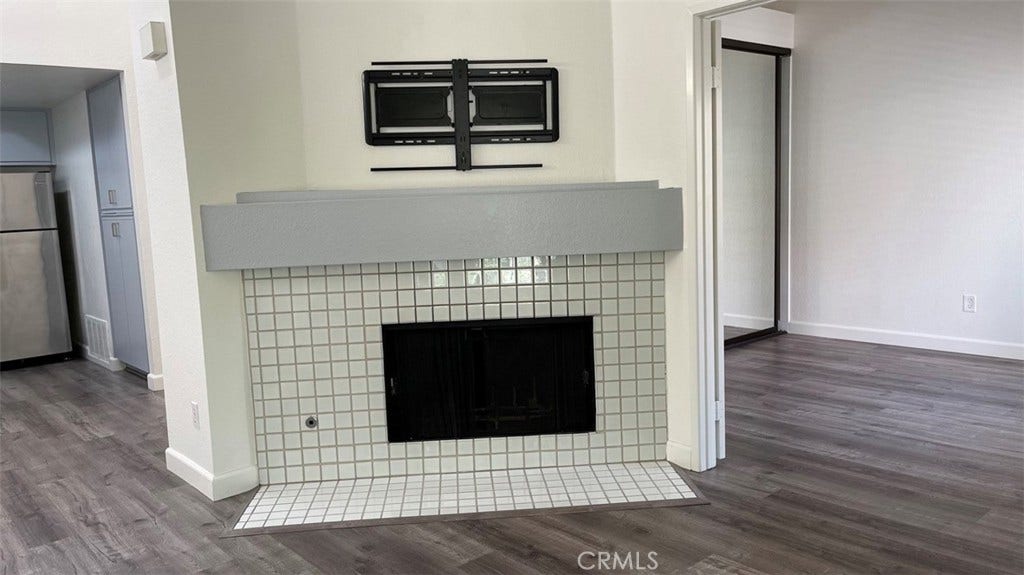 Cozy fireplace with TV Mount above