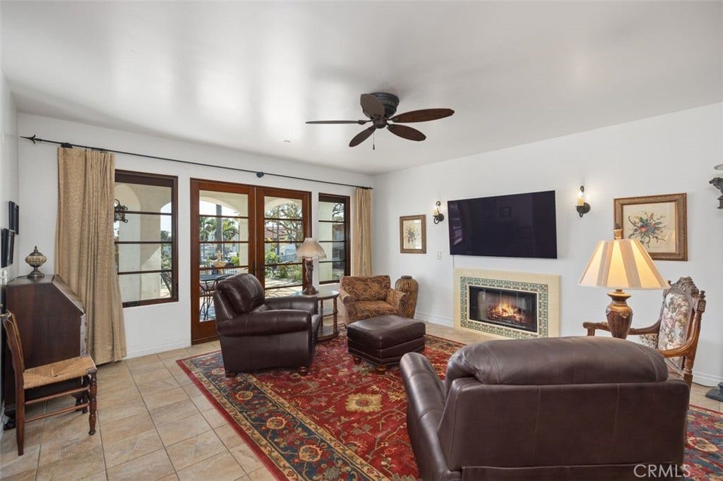 240 Avenida Rosa, #B, San Clemente, CA 92672 Living area looking out to private 800 sq. foot patio.