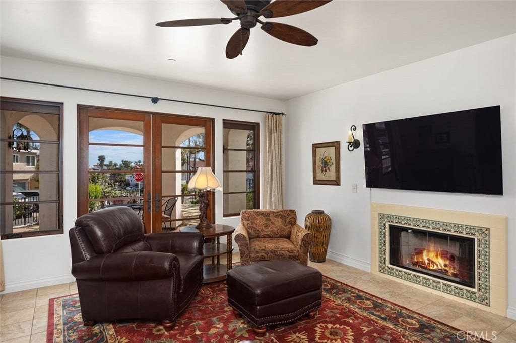 240 Avenida Rosa, #B, San Clemente, CA 92672 Living area looking out to private 800 sq. foot patio.