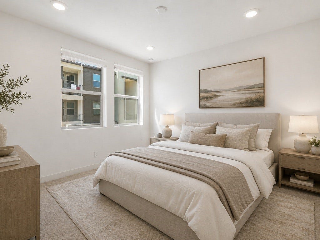 Primary bedroom (virtual home staging)